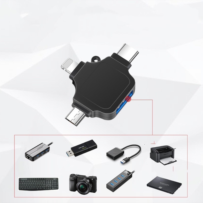 Suitable for Apple type-c Android three-in-one otg adapter connector U disk USB converter wholesale