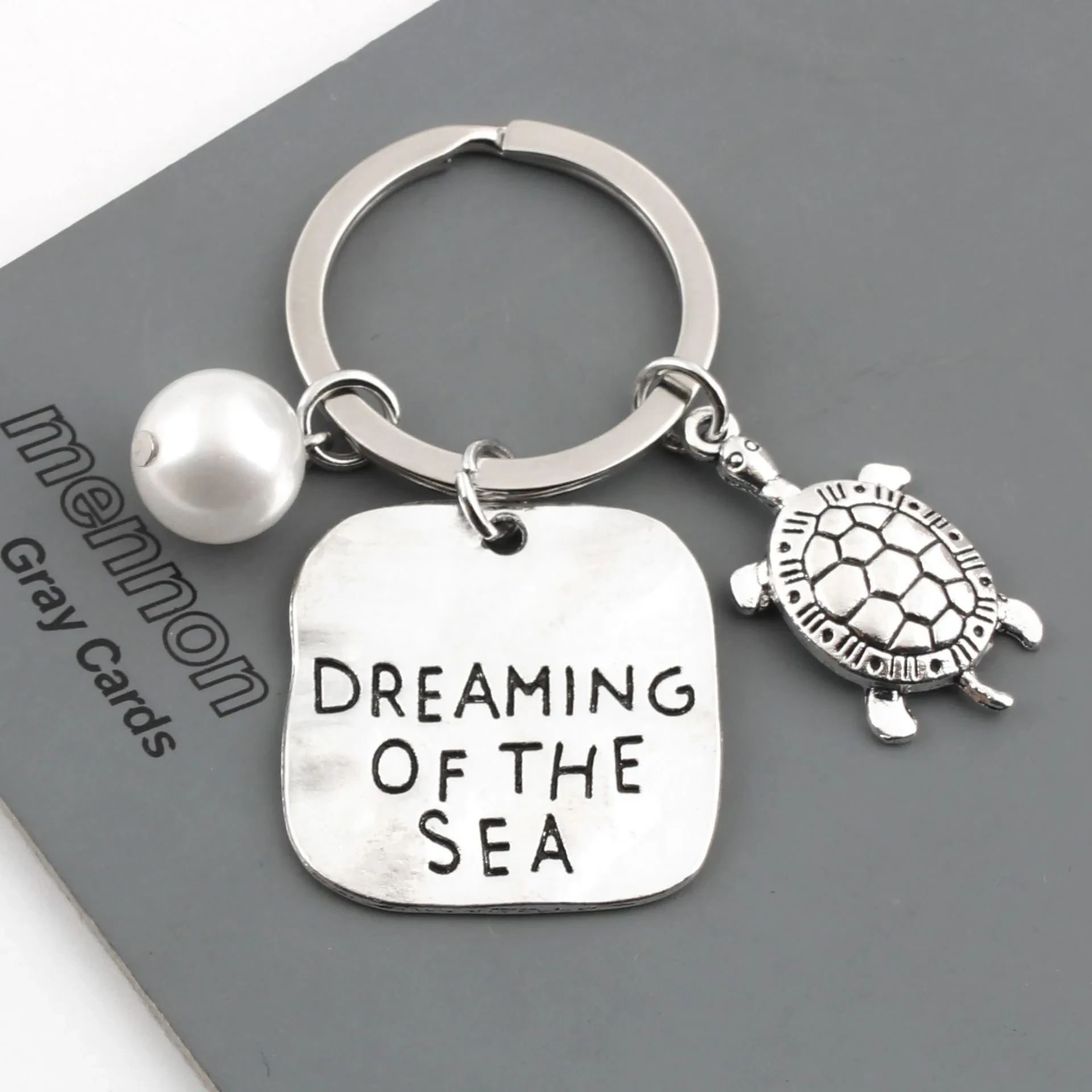 Keychain Custom Small Gift Pendant Foreign Trade Metal Pearl Summer Ocean