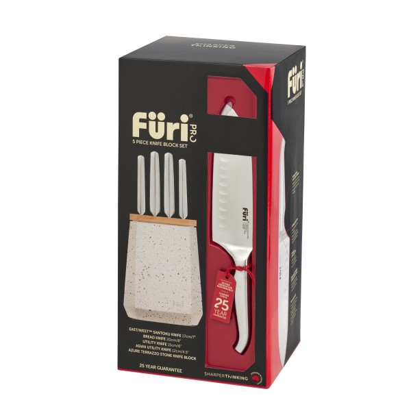 Stone Knife Block Azure Terrazzo Set 5 Piece - Furi