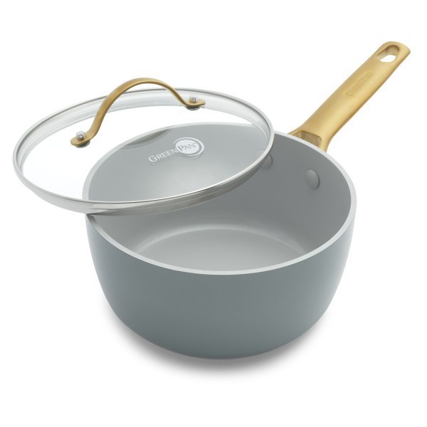 Padova Smokey Blue Covered Saucepan 18cm / 2.01L - GreenPan