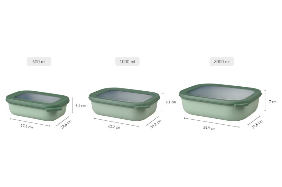 Cirqula Rectangle Small Set 3 Piece Nordic Sage - Mepal