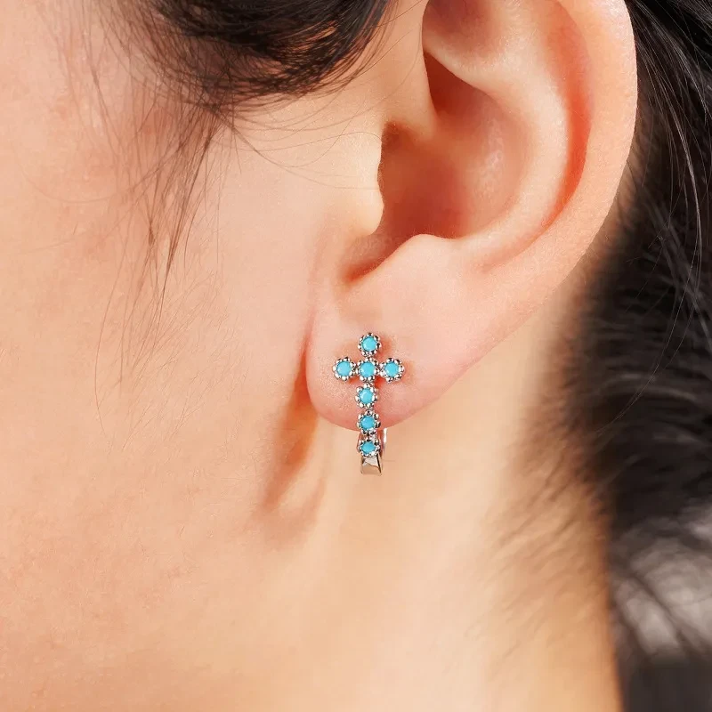 Geometric Cross Ear Clip Exquisite Matching Simple Female
