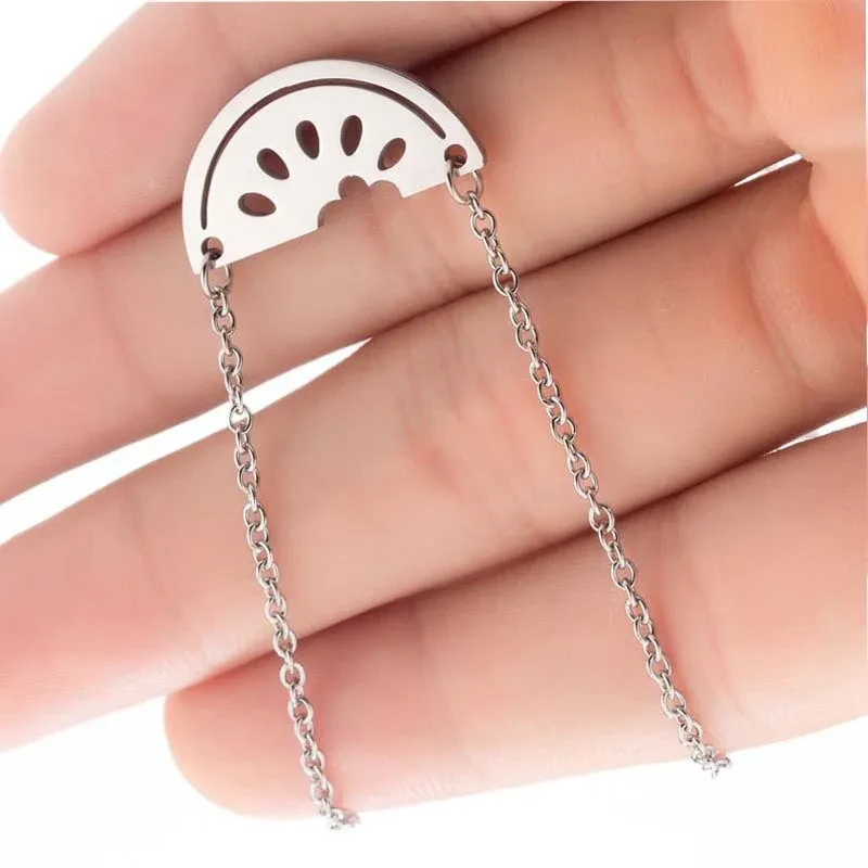 Women's Stainless Steel Watermelon Pendant Necklace