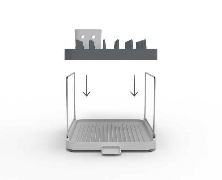 2-tier Dish Rack - Grey - Joseph Joseph Duo