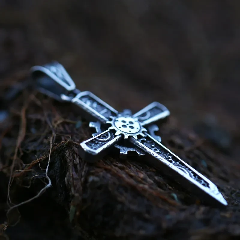 Stainless Steel Cast Cross Men's Pendant