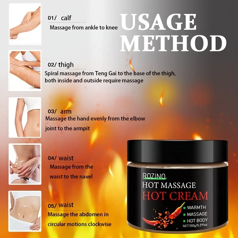 ROZINO Hot Massage Cream - Intense Firming & Hydration