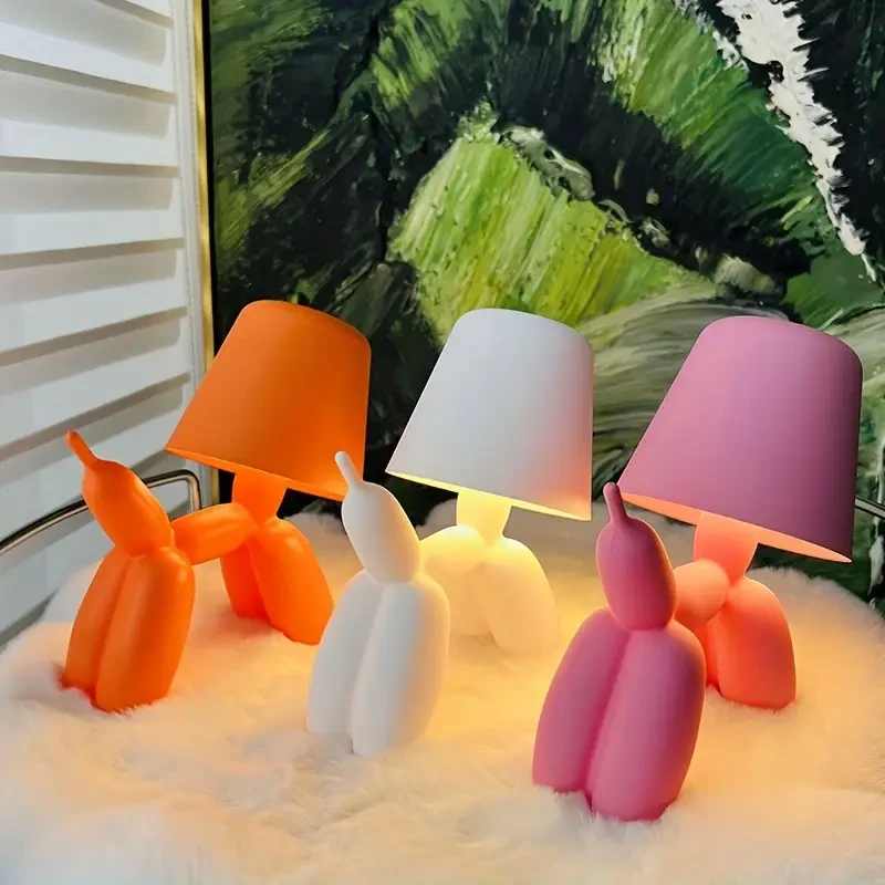 Creative Romantic Colorful Balloon Dog Table Lamp