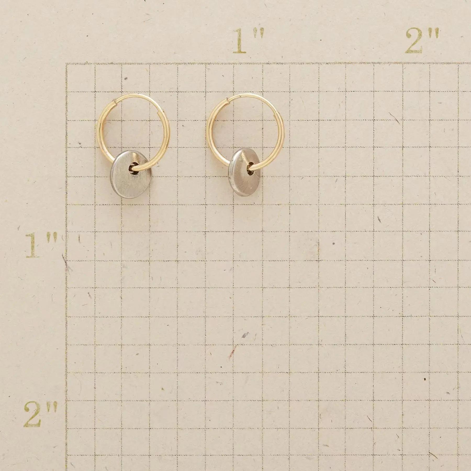 Simple Circle Dual Color Electroplated Earrings