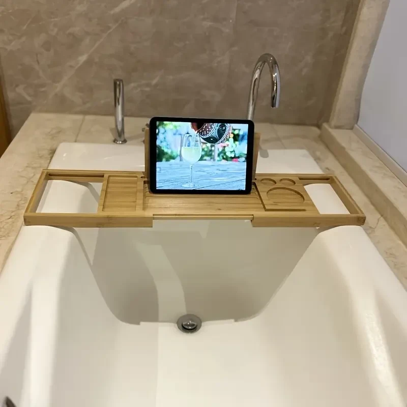 Adjustable Bamboo Bathroom Tray