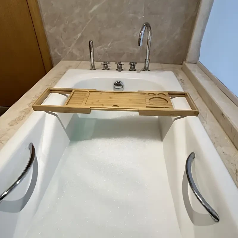 Adjustable Bamboo Bathroom Tray