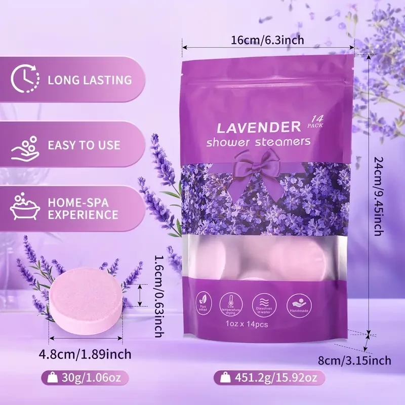 14 Pack Scented Lavender Shower Tablets
