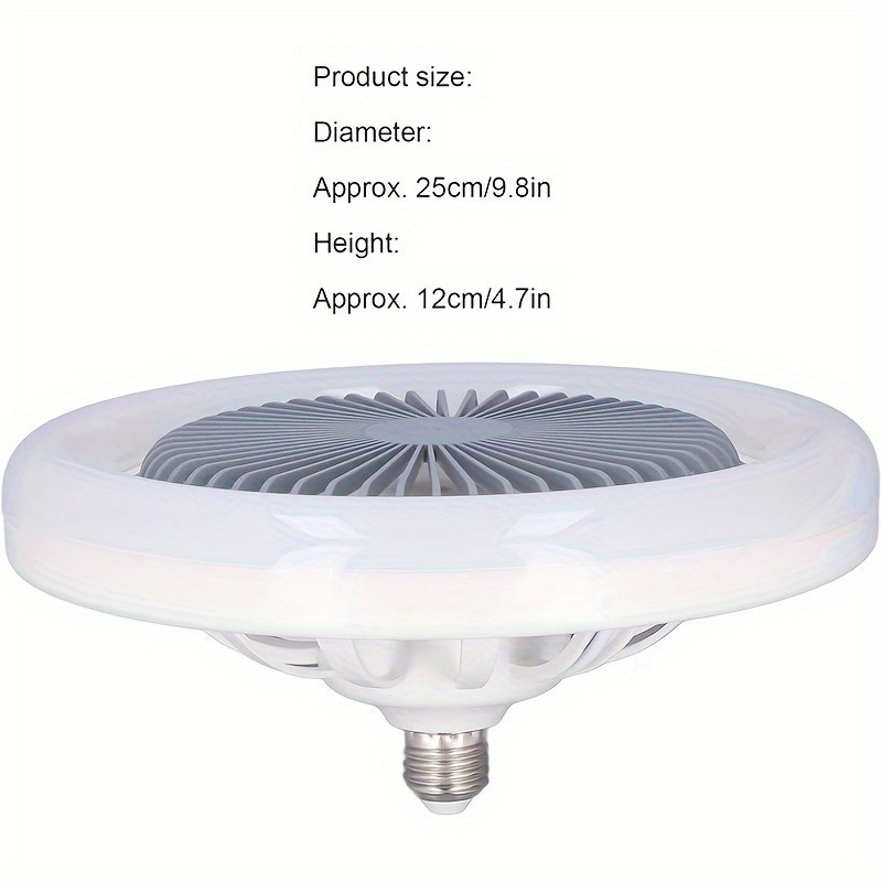 Socket Light and Remote Control Adjustable Wind Speed Mode Bulb, Screw-In Socket Light, Easy to Install Adjustable Wind Speed Mini Pendant Light, Suitable for Bedrooms, Kitchens, Living Rooms - E27 Base