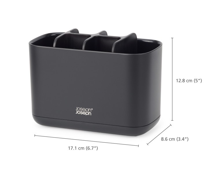 Easystore Large Toothbrush Caddy - Black - Joseph Joseph