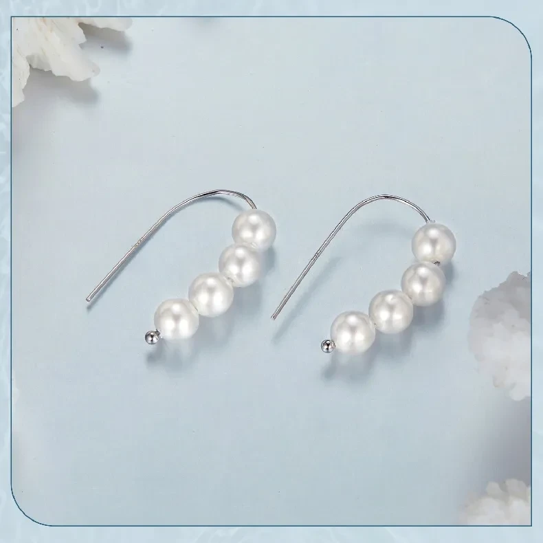 S925 Sterling Silver Elegant Pearl Earrings