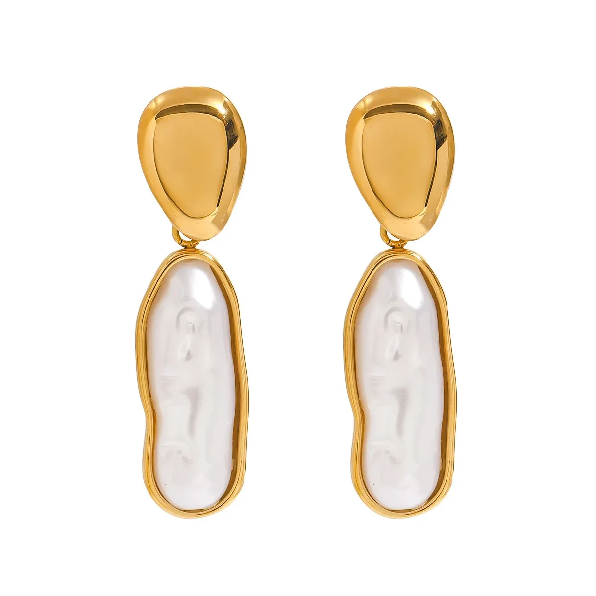 Titanium Steel Pearl Stud Earrings Light Luxury High Sense Ornament