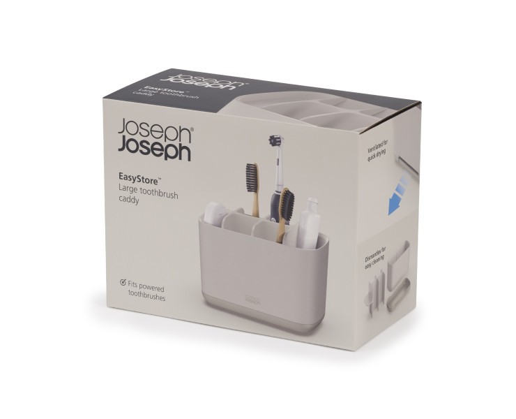 EasyStore Large Toothbrush Caddy - Ecru - Joseph Joseph