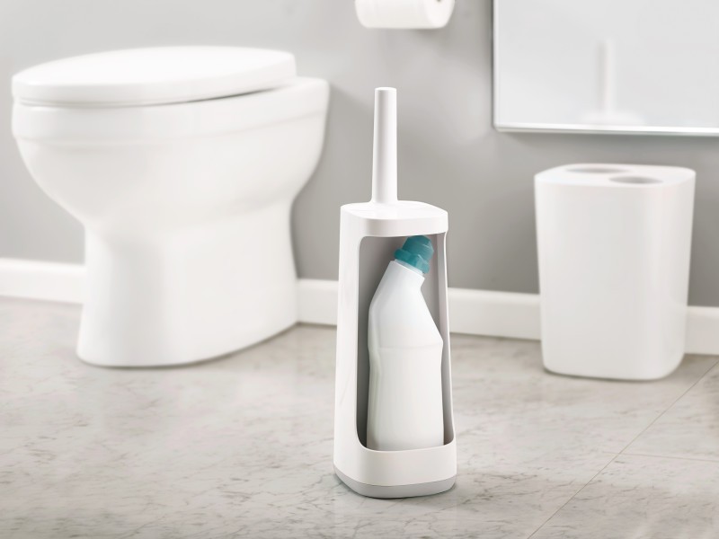 Flex Silicone Toilet Brush With Storage - White  - Joseph Joseph