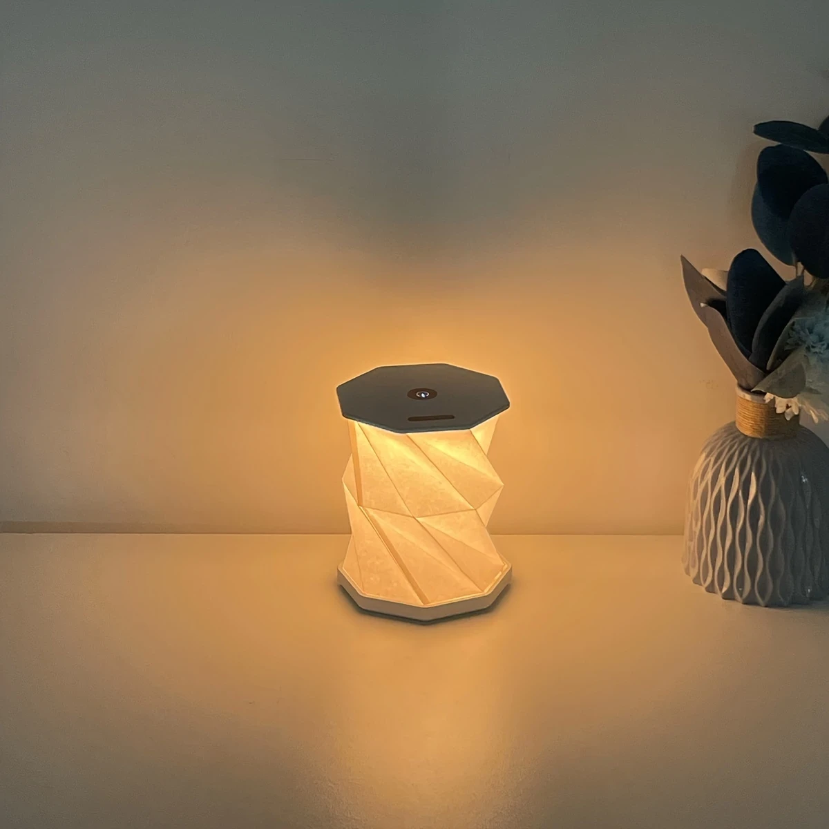 Vintage Wooden Folding Outdoor Table Lamp | Portable Stepless Dimming Night Light, USB Rechargeable Camping Tent Lamp
