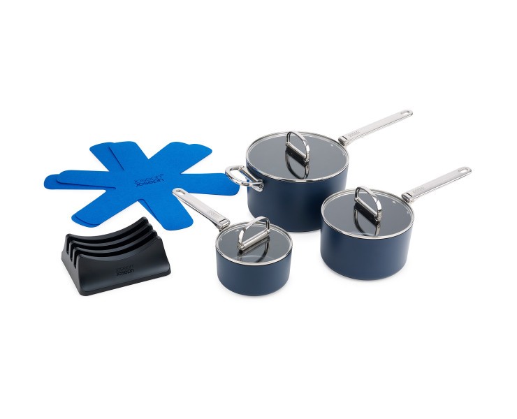 Space 3 Piece Non-Stick Induction Saucepan Set - Joseph Joseph