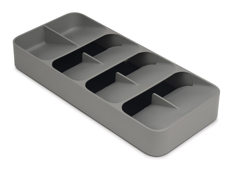 DrawerStore Large Compact Cutlery Organiser - Grey - Joseph Joseph