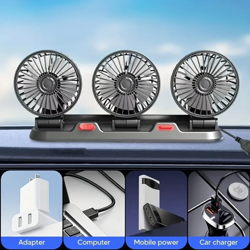1pc USB Interface Electronic fan, Car Fan, Voltage 5V power 15W
