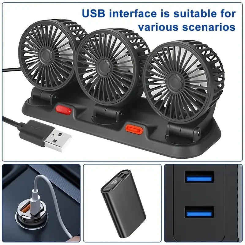 1pc USB Interface Electronic fan, Car Fan, Voltage 5V power 15W