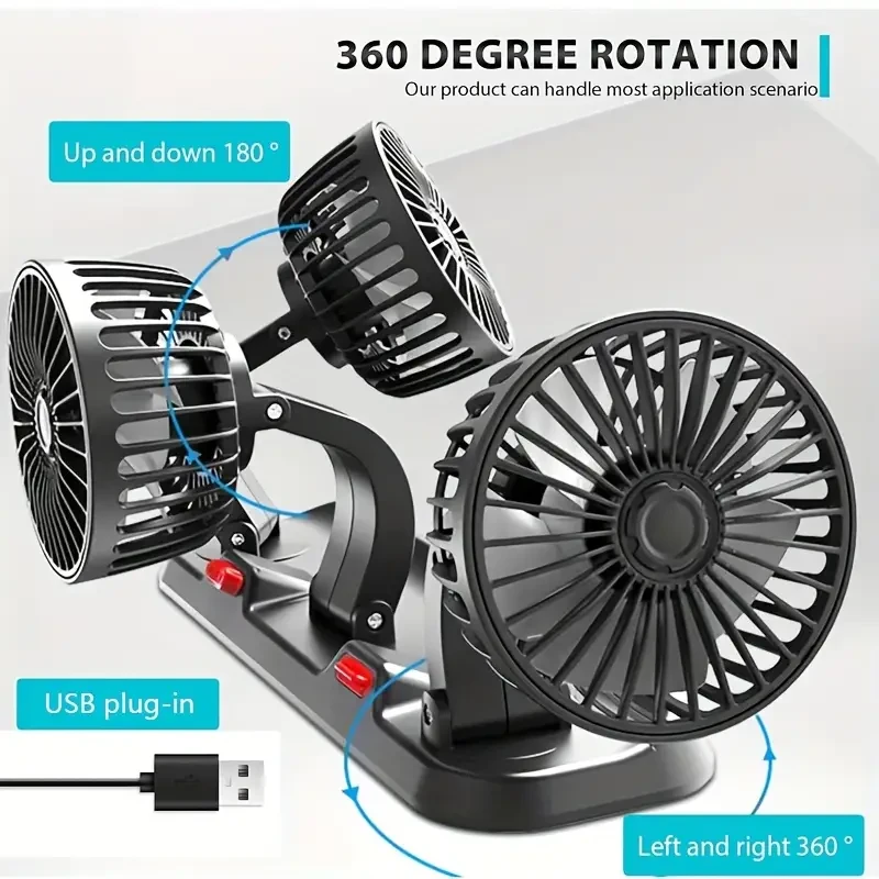 1pc USB Interface Electronic fan, Car Fan, Voltage 5V power 15W