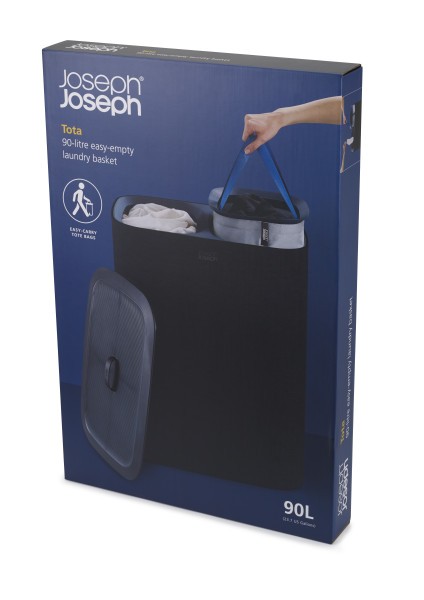 Tota 90L Laundry Separation Basket - Carbon Black - Joseph Joseph