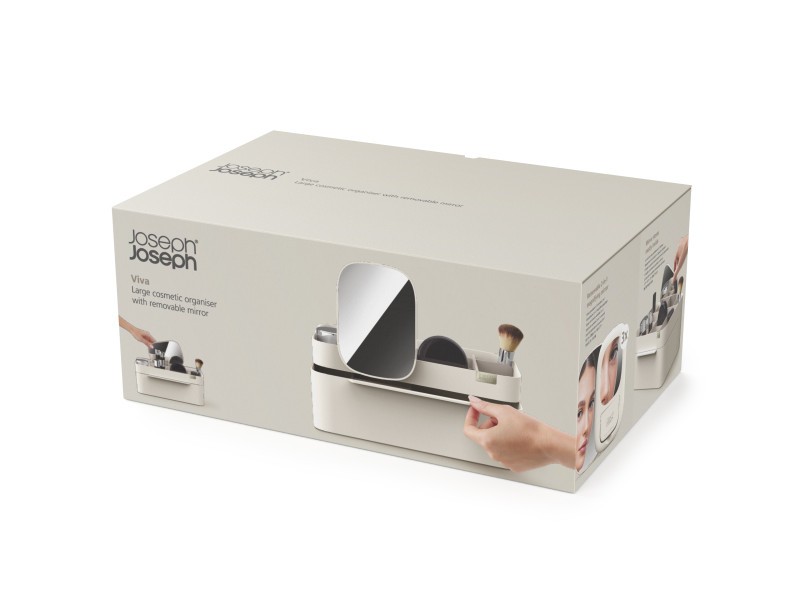 Viva Large Cosmetic Organiser with Removable Mirror - Shell - Joseph Joseph