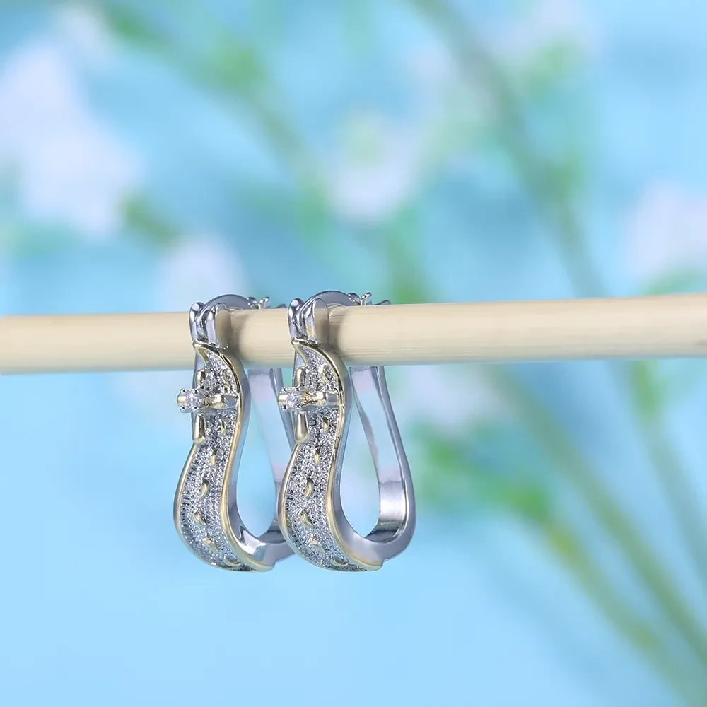 Creative Footprints Frosted Cross Earrings For Women