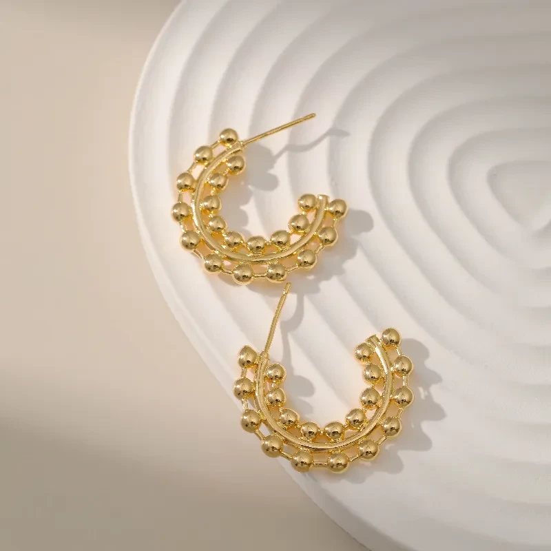 Retro Simple Circle Earrings Design French Style