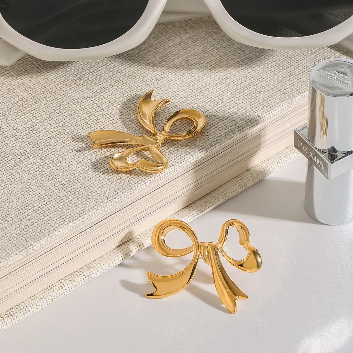 Carissa Gold Bowtie Earrings