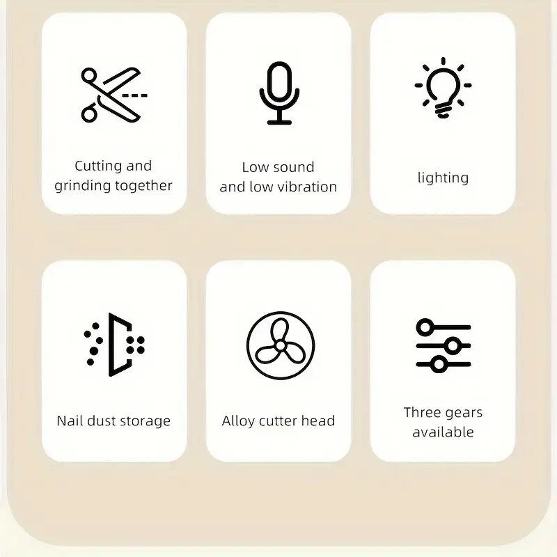 Nail Clipper & Polisher with LED Light - Lithium-Ion Battery for Home Use