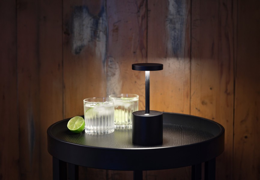 Ambience Charlotte Cordless LED Table Lamp Oxide Black - Tablekraft
