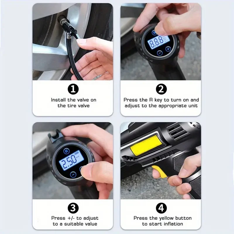 Portable Air Compressor And Inflator That Is Compact And High-Speed