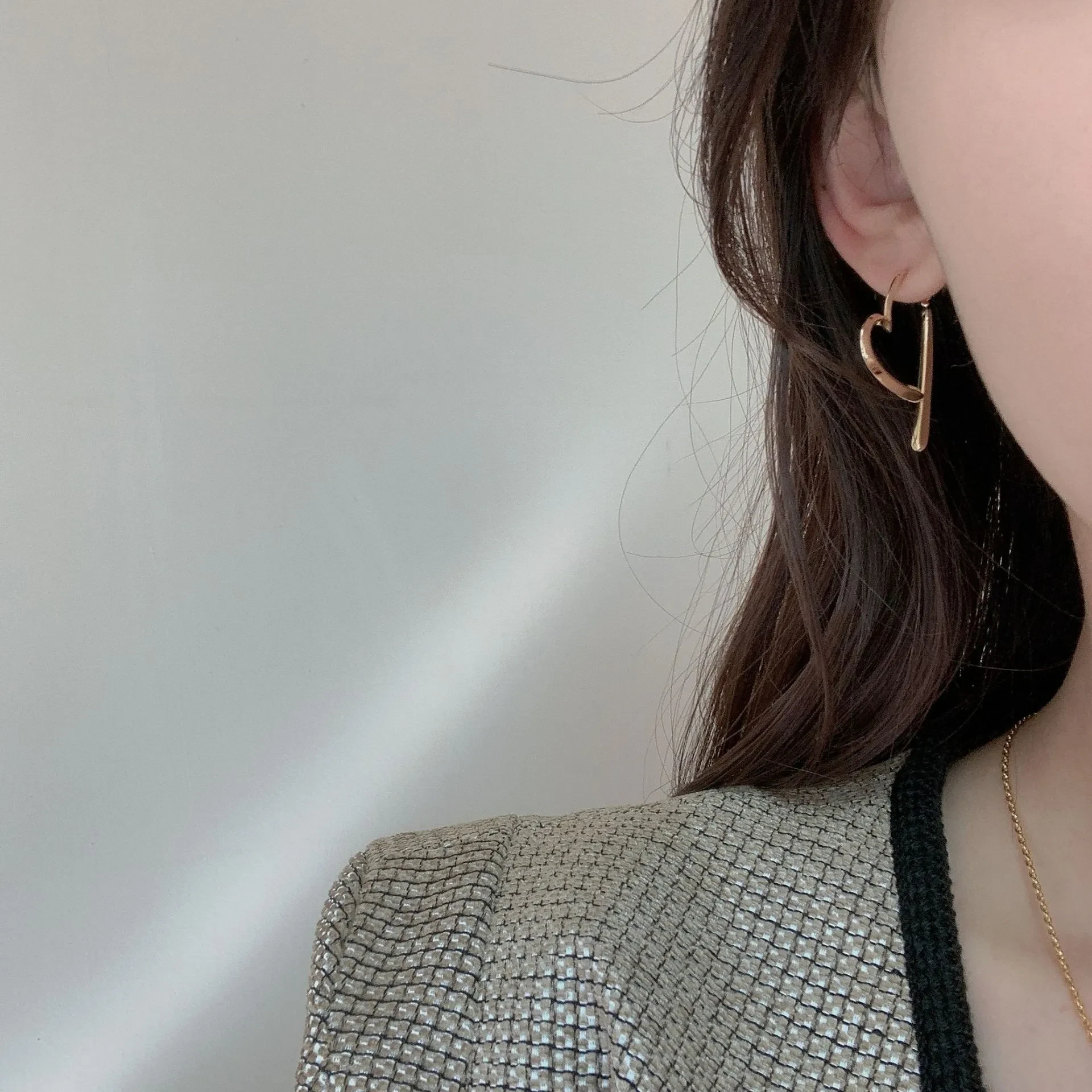 Simple Cold Style Love Heart Earrings