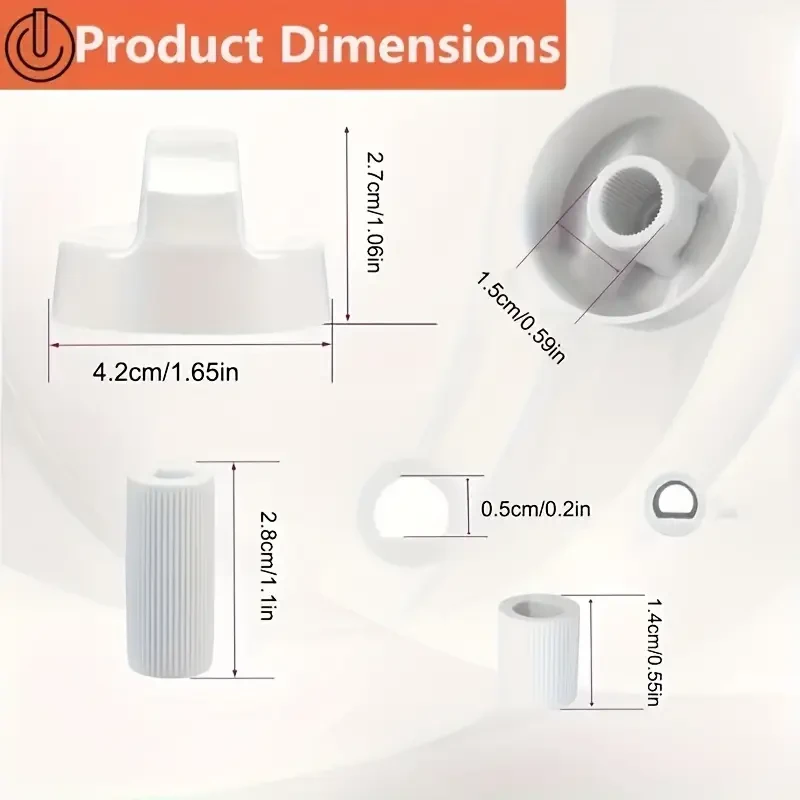 4pcs Black & 4pcs White Control Knobs with 12 Adapters Each
