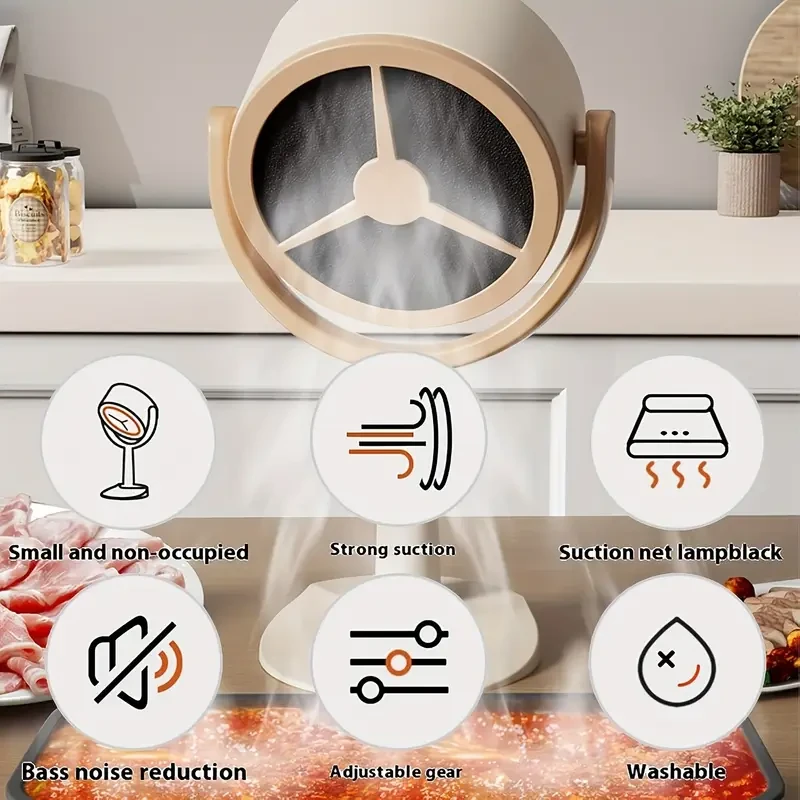 One Portable Range Hood USB Plug-in, Powerful Suction Power