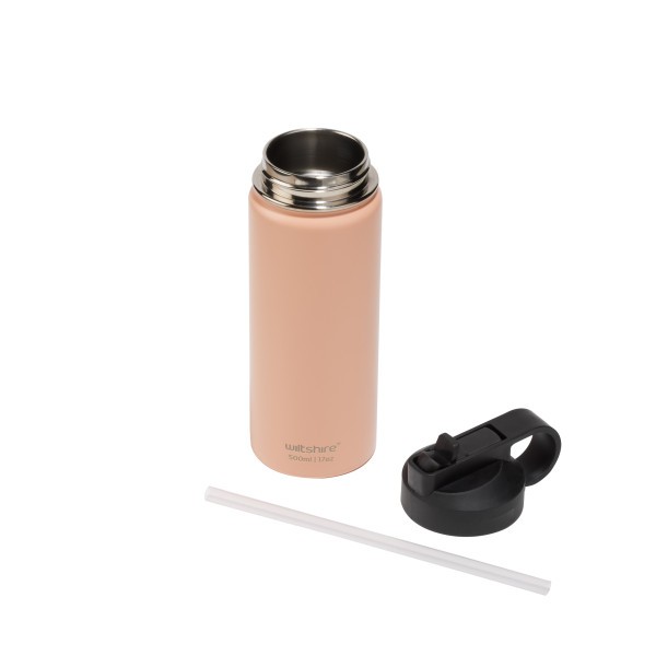 Stainless Steel Bottle Peach 500ml - Wiltshire
