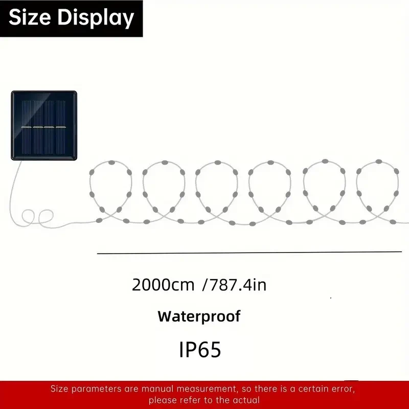 1 Set 200LED 22m Solar-Powered LED String Lights