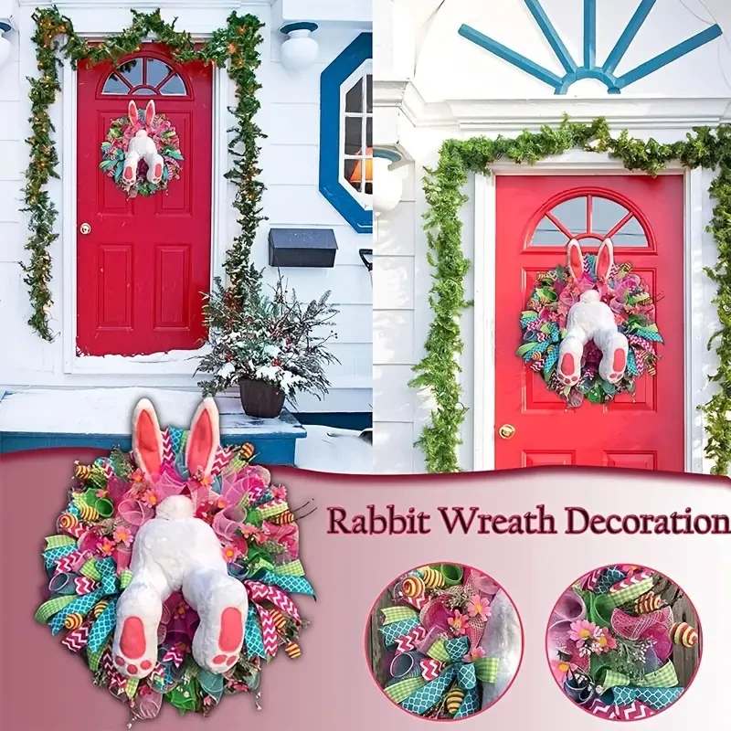 Electric Easter Bunny Wreath with Thief Ears