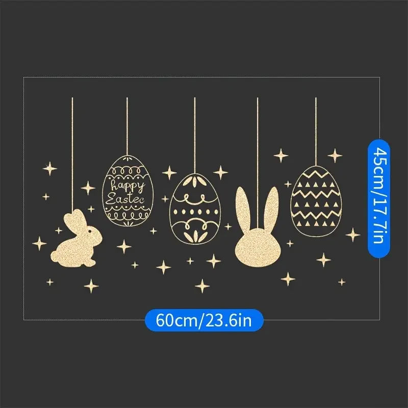 Golden Bunny & Starry Easter Window Clings