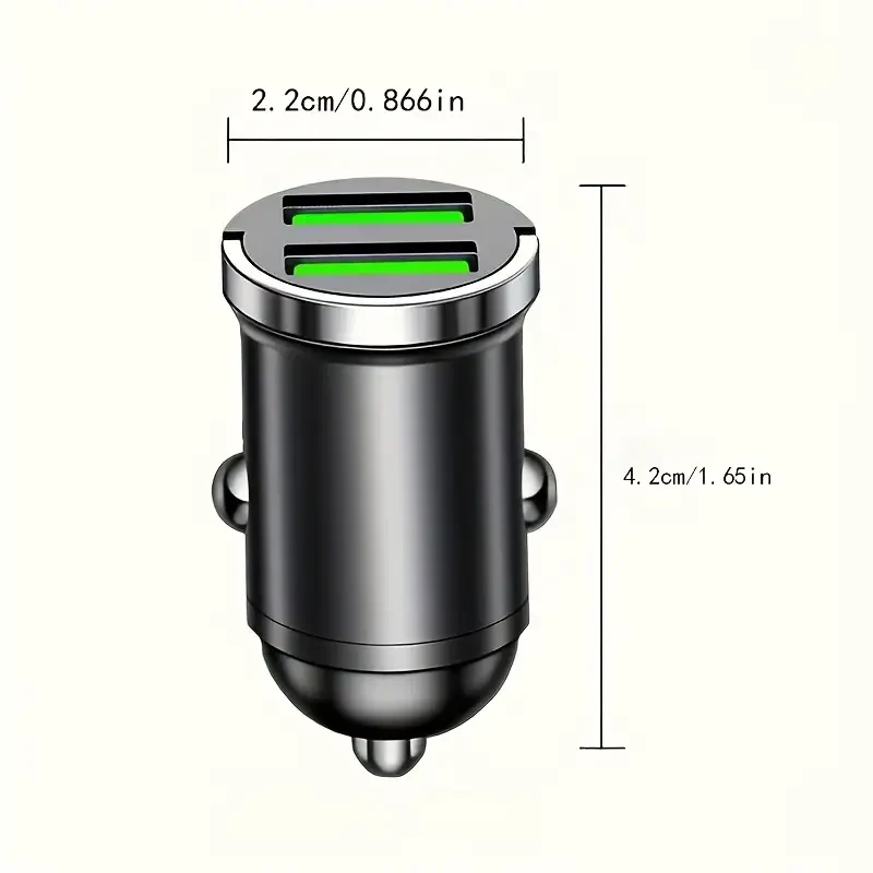 New Car-mounted Loop Mini Mobile Phone Car Charger PD + USB Fast Charging Hidden Flash Charge for Car Appliances