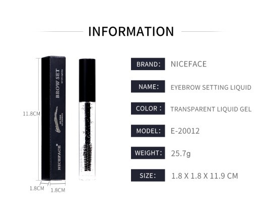 Transparent eyebrow styling liquid