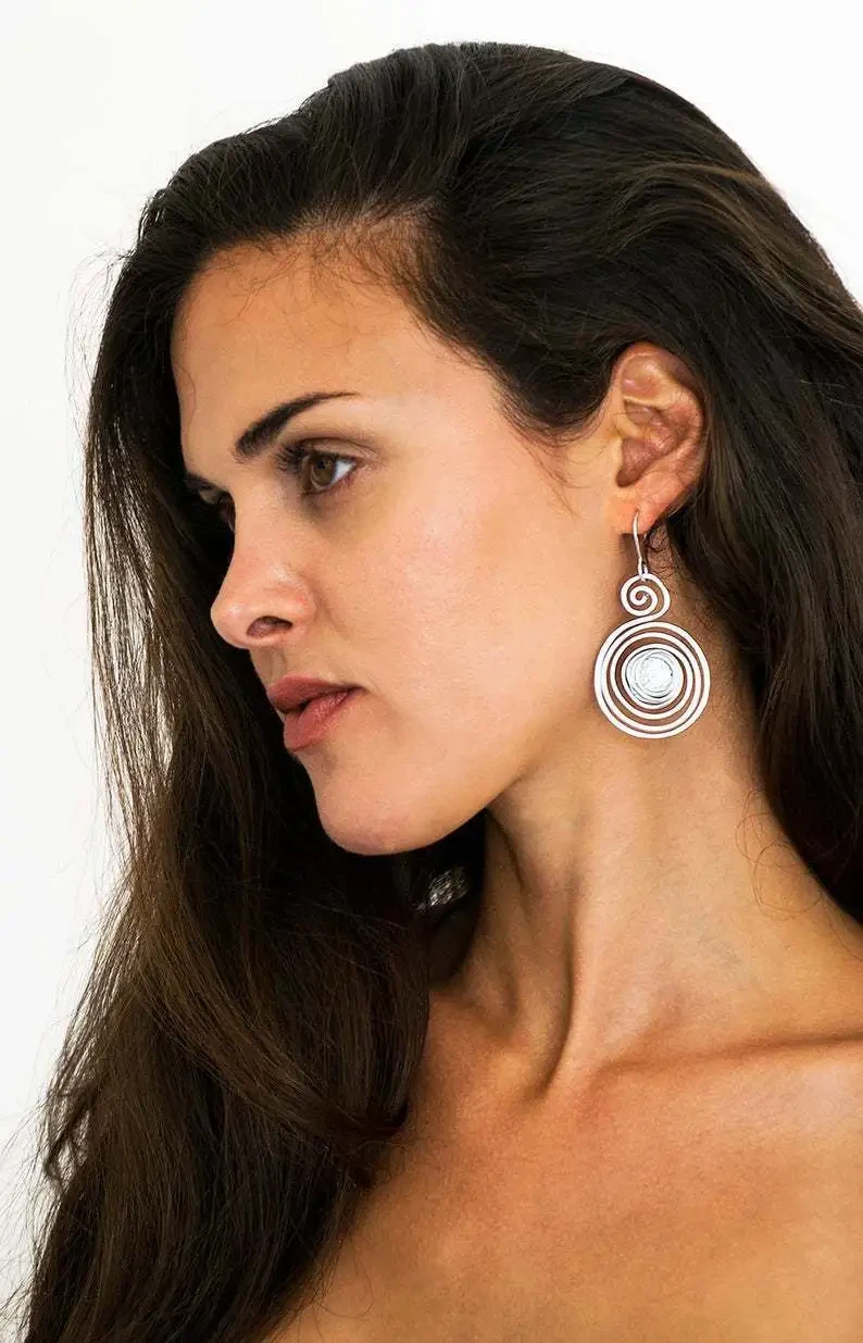 Fashion Nation Spiral Bluestone Drop Women's Earrings