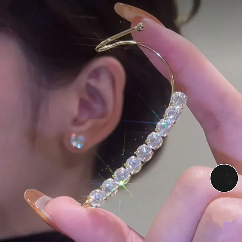 Super Flash Zircon Ear Clips And Ear Studs Female Special-interest Design