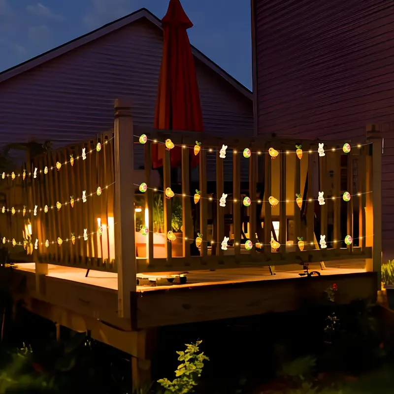 Easter 1pc Chicken Rabbit Egg Carrot String Lights