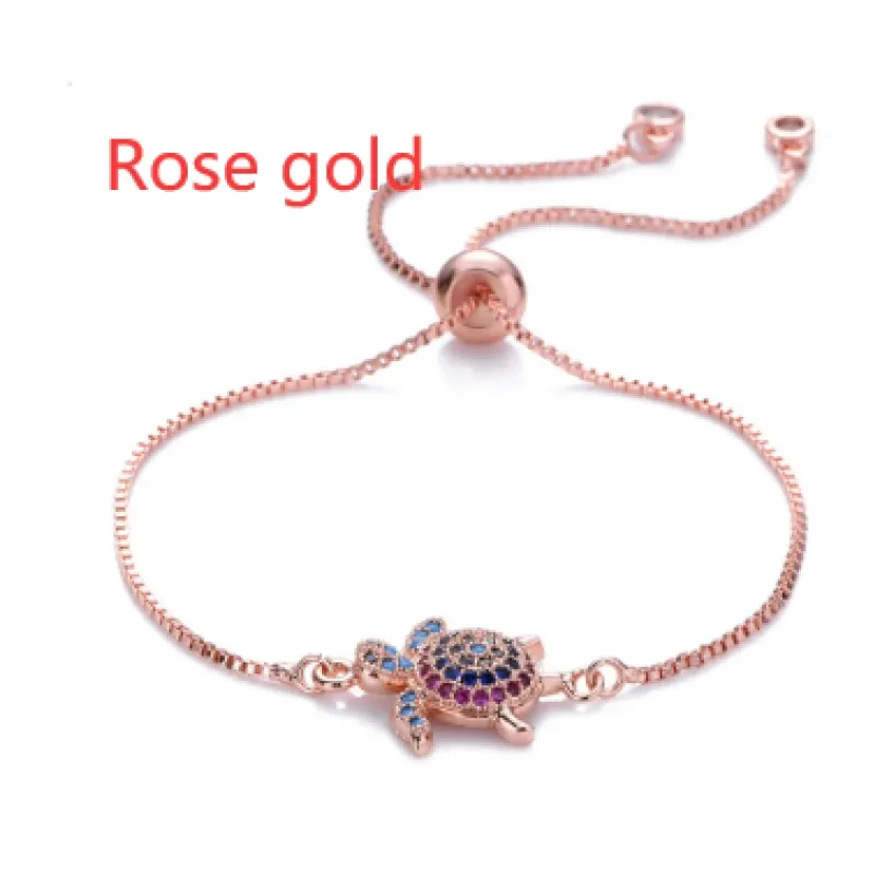 Turtles Bracelet Adjustable Shiny Rhinestones Sparkling Bracelet