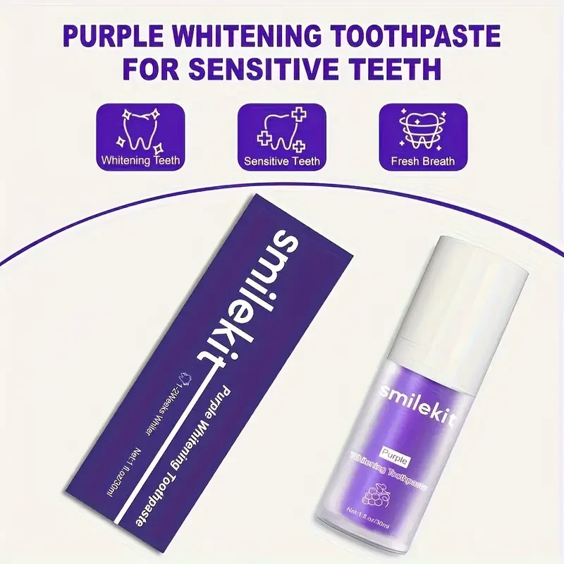 2-Pack SMILEKIT Grape Flavor Purple Whitening Toothpaste