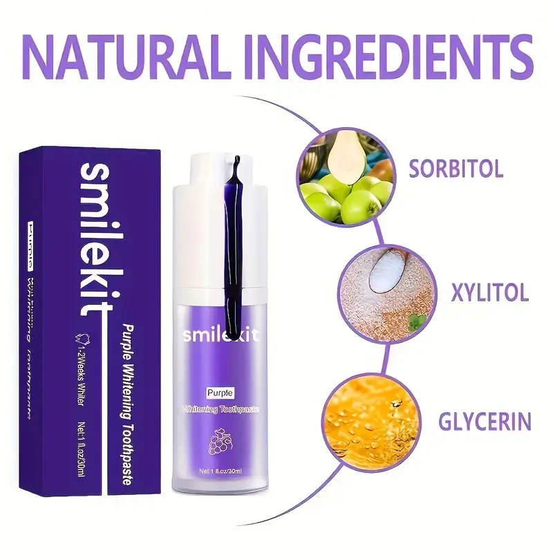 2-Pack SMILEKIT Grape Flavor Purple Whitening Toothpaste